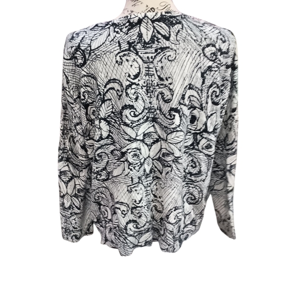 Christopher & Banks Black and White Buttoned Cardigan - Picture 3 of 7